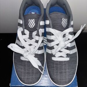 K-Swiss Gray and White Memory Foam Sneakers